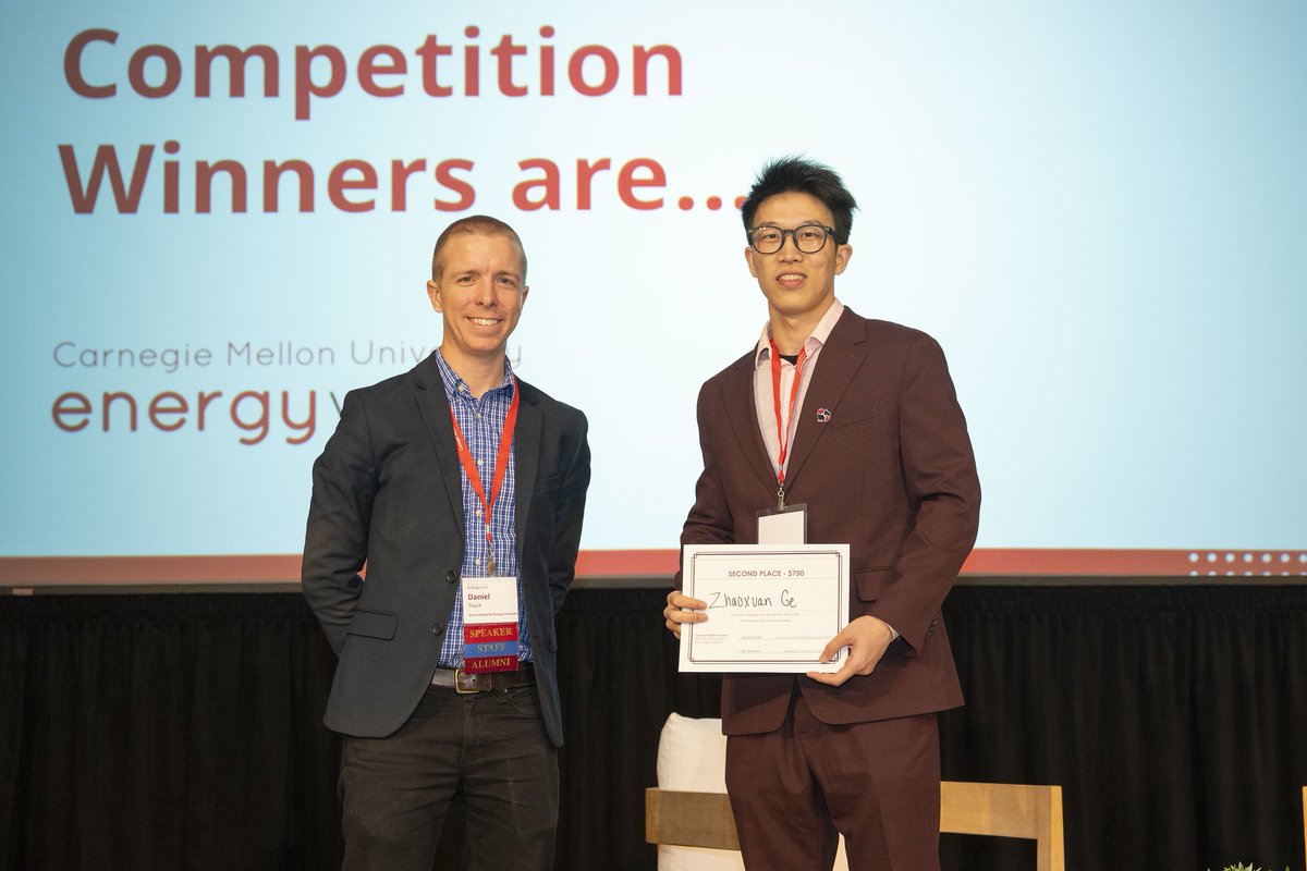 Congratulations to MSE’s Matt Melfi and Zhaoxuan Ge who recently earned first and second places respectively at the Energy Week student poster competition hosted by @CMUenergy.