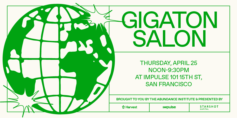 🌍 #SanFranciscoClimateWeek is almost here! Join us at Impulse HQ on April 25th for an impactful day of programming in partnership with Harvest and @StarshotCapital 🚀. Space is limited, please register at: lu.ma/harvest. Hope to see you there!