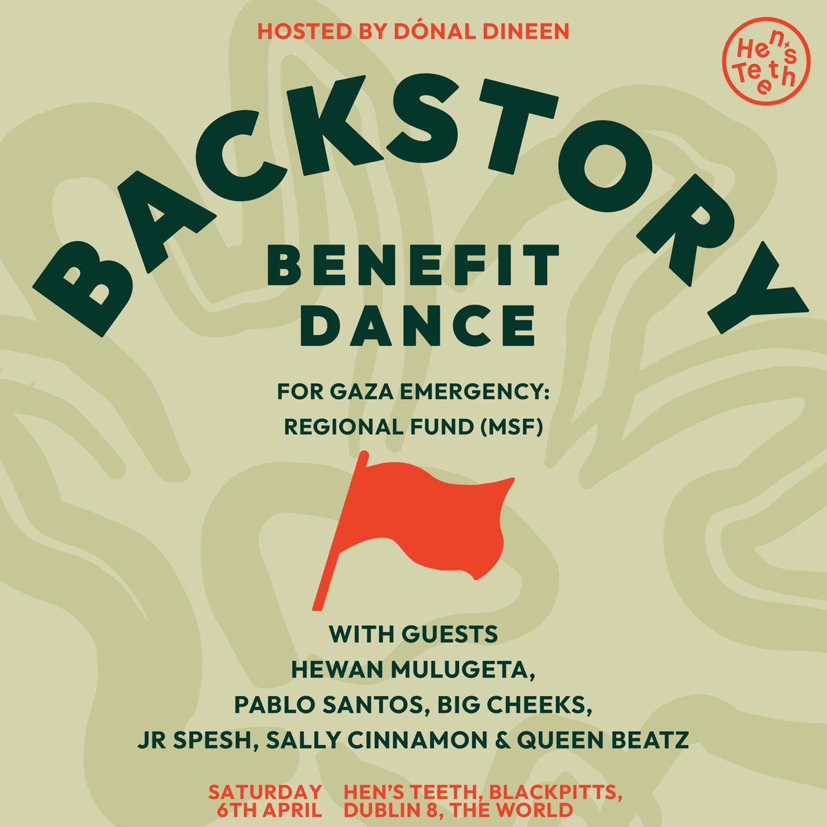 This Saturday! A Backstory benefit dance for MSF Gaza Emergency Fund. @hensteethstudio