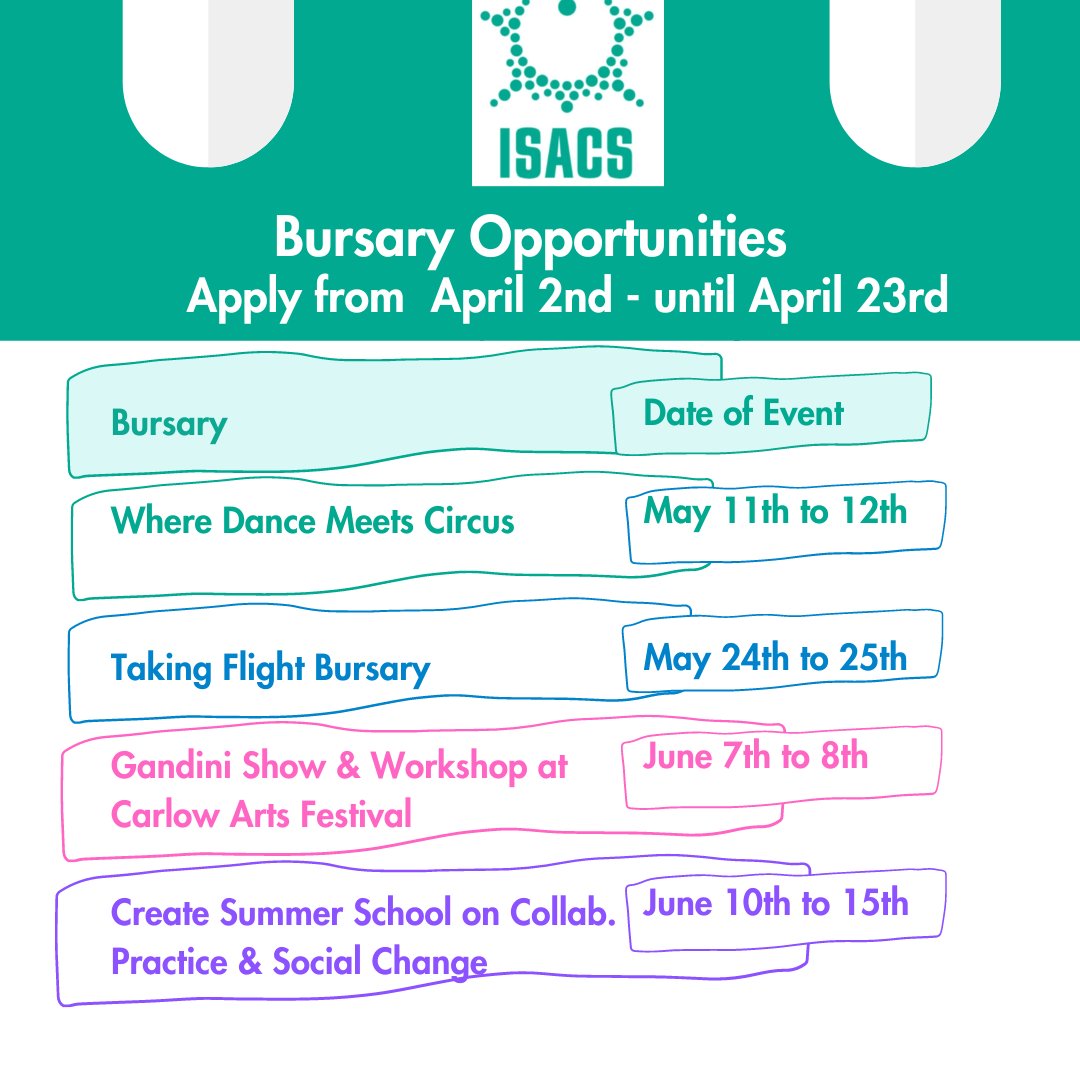 We are delighted to present this season's #ISACS Bursary Call-Outs and are now accepting applications! Find out more bit.ly/3J3B7Q0 We love empowering, encouraging and supporting our members in their creative journeys