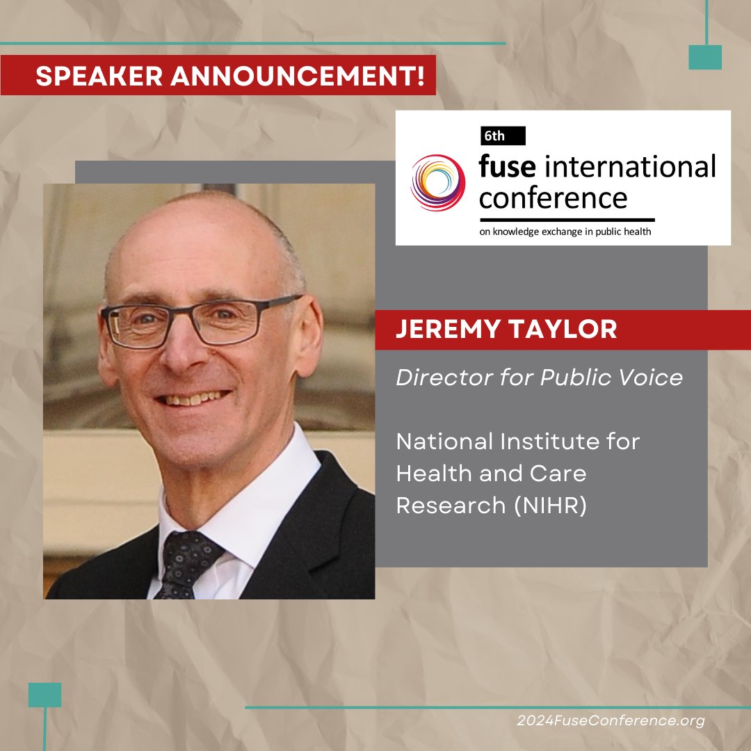 We're proud to host the upcoming Fuse International Conference on Knowledge Exchange in Public Health June 11-12. One of the speakers you'll hear at the conference - Jeremy Taylor from @NIHRresearch. Early bird registration ends Apr 15, join us in Ithaca! 2024fuseconference.org