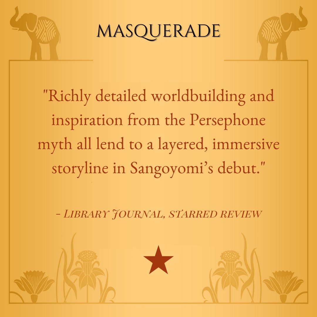 🌟i’m thrilled to announce that MASQUERADE has received its first starred review!! thank you @LibraryJournal 💛 i can’t wait to share my debut novel with everyone (in exactly 3 months!) you can read the full review here: libraryjournal.com/review/masquer…