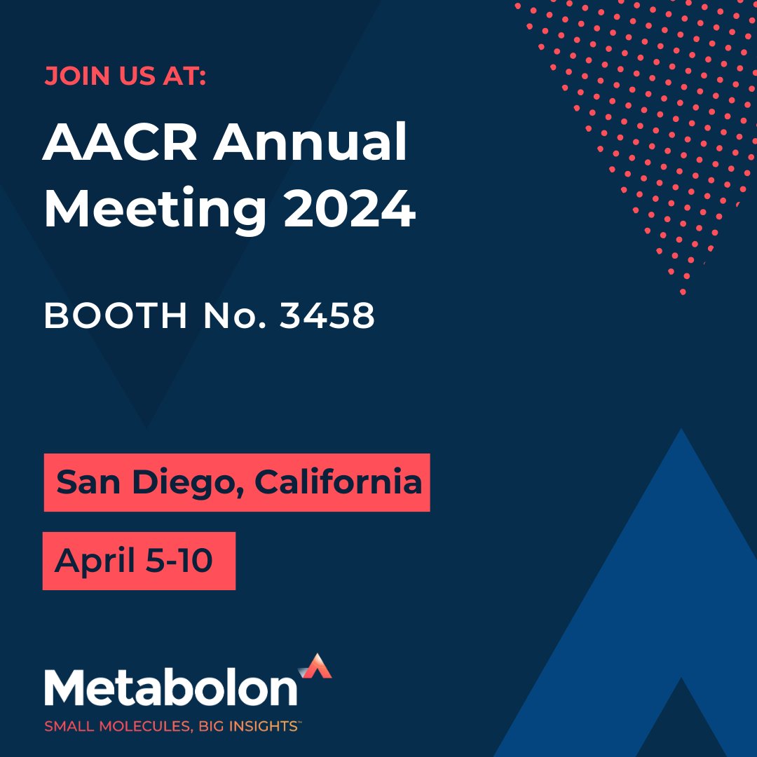 The #Metabolon team is gearing up for the start of #AACR24 this weekend. Visit us at booth 3458 to learn how the application of #metabolomics is advancing #cancerresearch via global metabolomics. See you at Booth 3458! 🧬✨ 🔗 mtbln.co/evkdt1 #multiomics