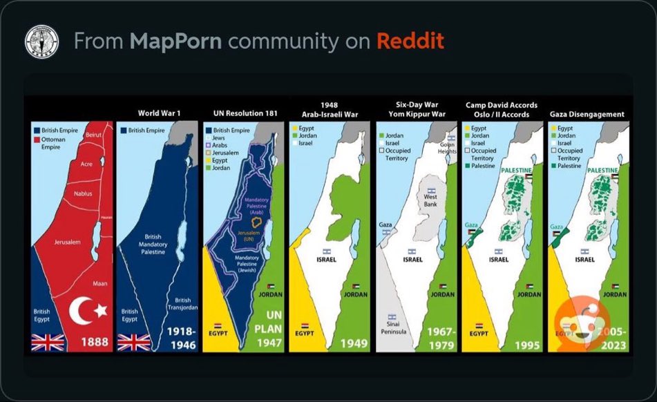 Accurate maps tell important stories 🧵 1. Changes in Palestine-Israel from the 1800s onwards