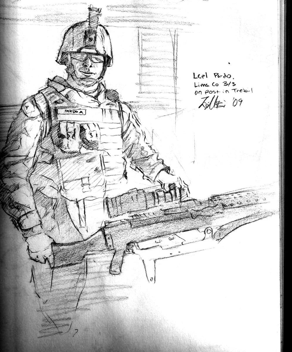 Sketch I did as a combat artist in Iraq in 2009.