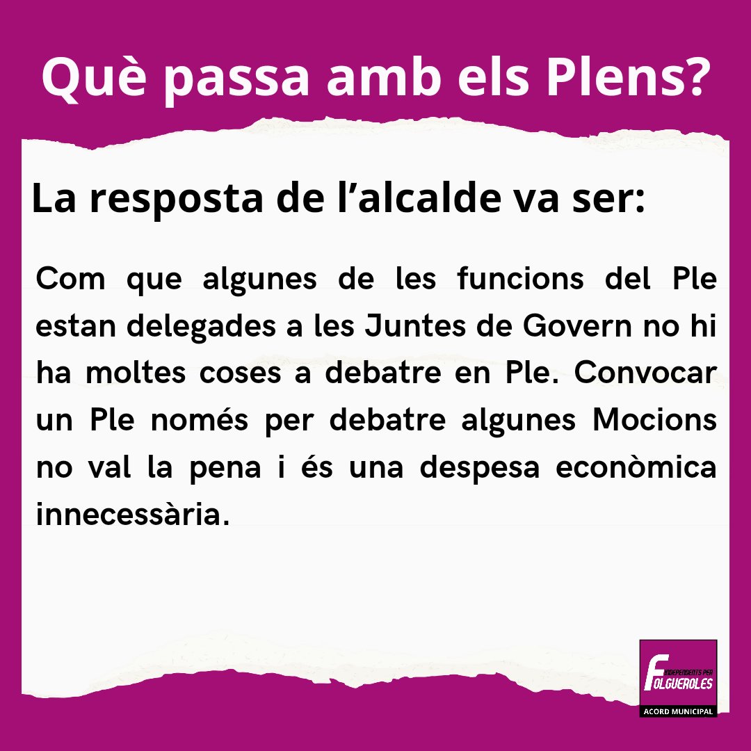 IxFolguerolesAM's tweet photo. Entenem que hi pot haver assumptes sobrevinguts, però hi ha arguments que no ens convencen. https://t.co/FOw8PkI0OF