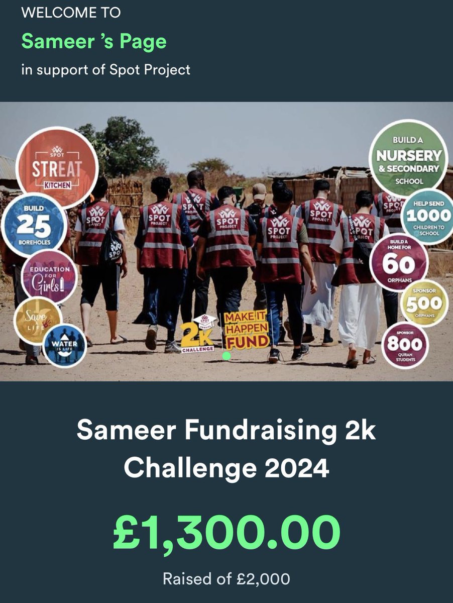 sj__159's tweet photo. Salaam, 

I'm embarking on a journey to Gambia to assist orphans and those in need later this year. I am only £700 away from my 2k target that I need to raise. Your contribution would mean the world to me and to those who need it most❤️

Link to donate: https://t.co/McP2EJHl6X https://t.co/riLkeVn4My
