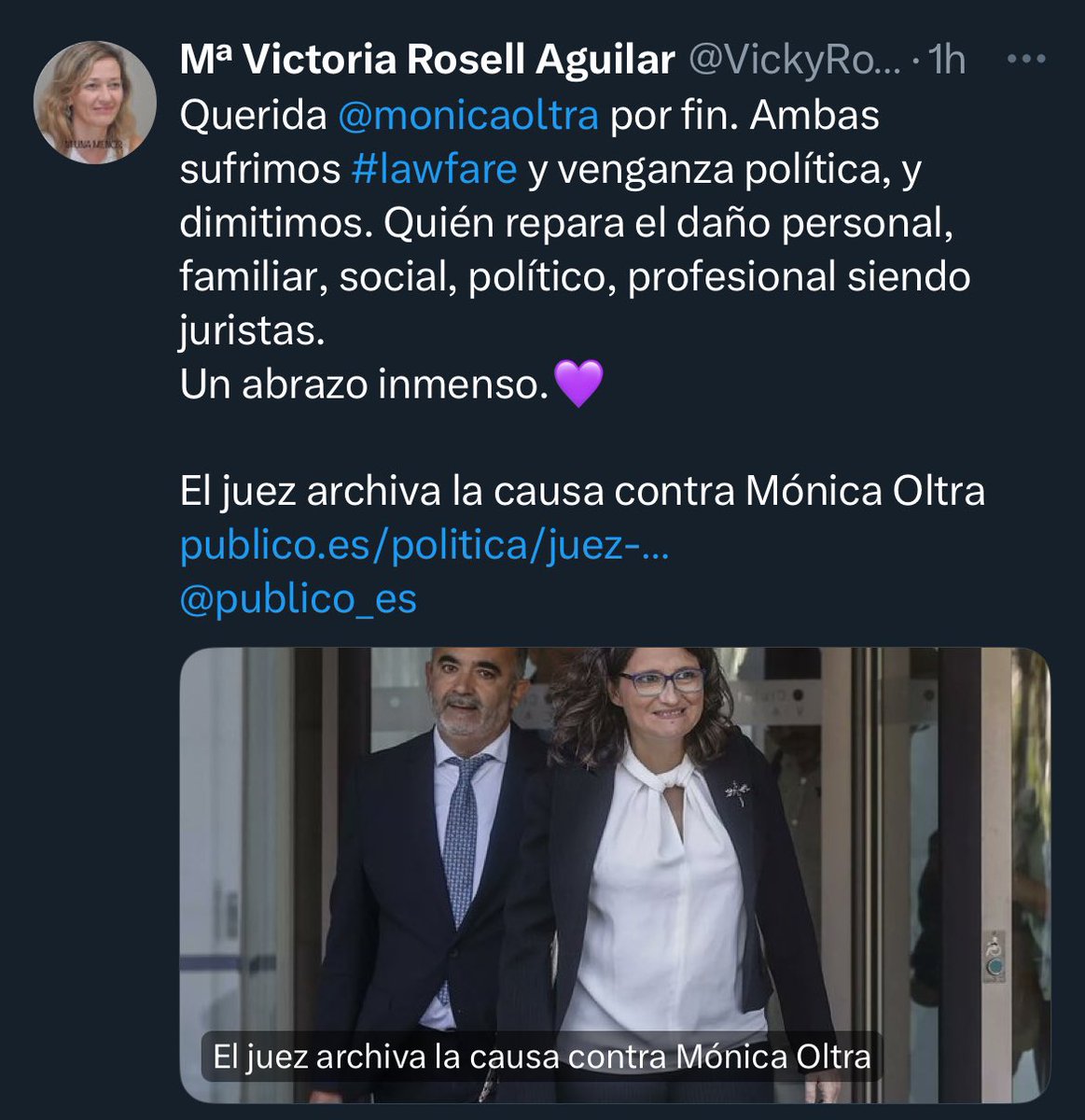 Poeticias's tweet photo. #PoeticiaDiaria #Oltra 

Ahora que el Juez archiva
contra Oltra toda causa
(incluido su gabinete)
queda clara la ofensiva
de la política falsa
que acosa y arremete
contra aquellos que aspiran
a hacer política gracias
a los votos de la gente.

Porque los fachas son así
si no ganan la elección
impedirán de formas mil
que desarrolles tu función.

Y para ello se apoyan
en jueces y empresarios
y en periodistas que doran
lo que sea necesario.