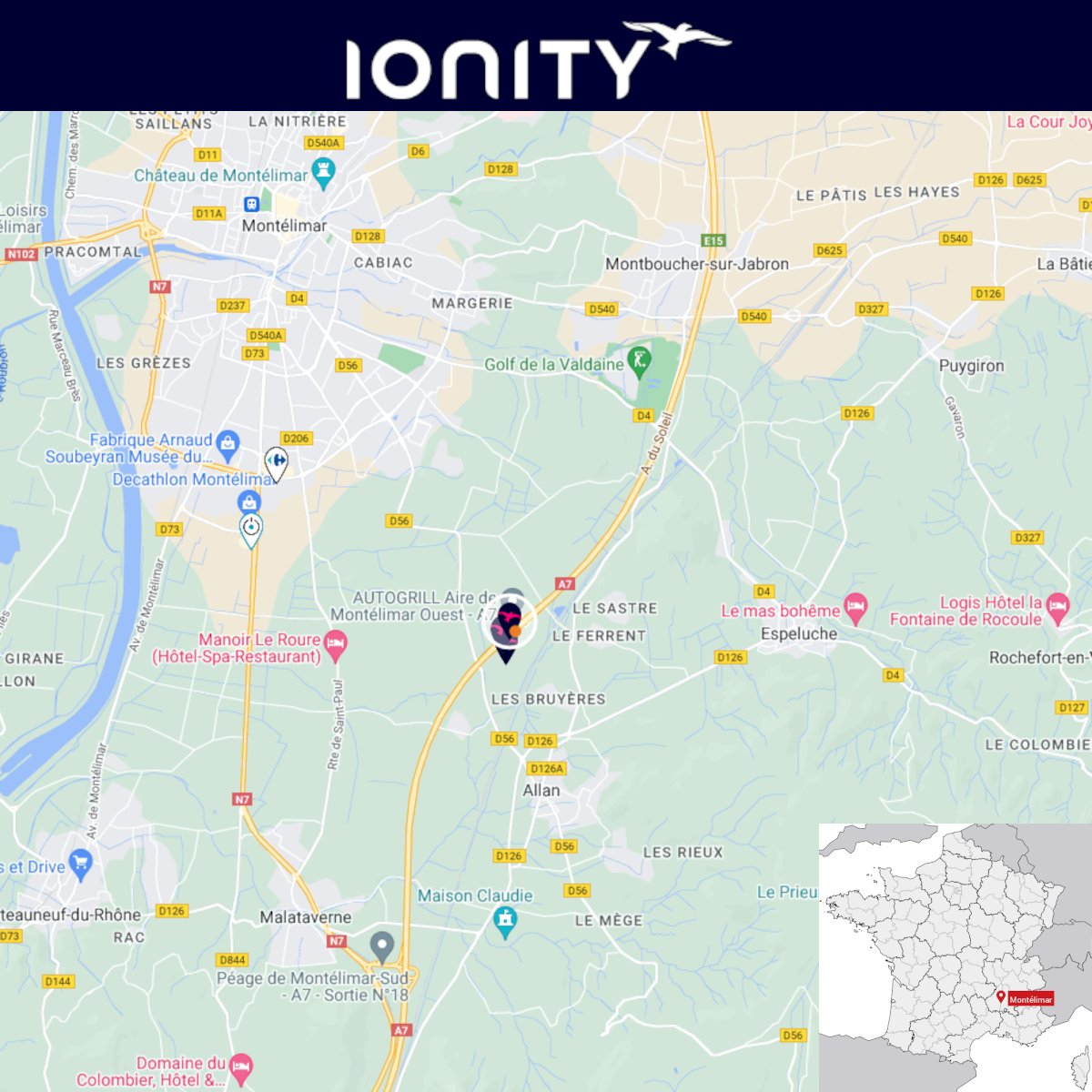 Ionity construit une 2em station sur l'aire de Montélimar Ouest, sur l'A7! Nouveau départ pour eux avec la construction de stations à côté d'existantes?