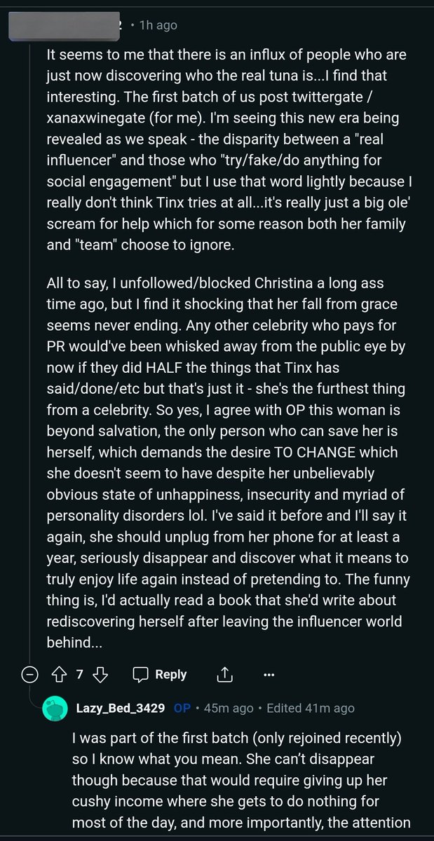 thea8p's tweet image. Ok 👍 you just rejoined recently. 
For what purpose and reason. 
So you can up your engagement, Christina Najjar?

She's wanking it -&amp;gt;for every comment this bait post gets.

Seriously, don't fall for #Tinx pathetic crap. You'd be wasting precious energy on that total phony liar..