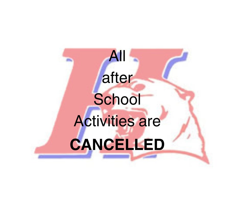 All after school activities are cancelled today. April 2, 2024