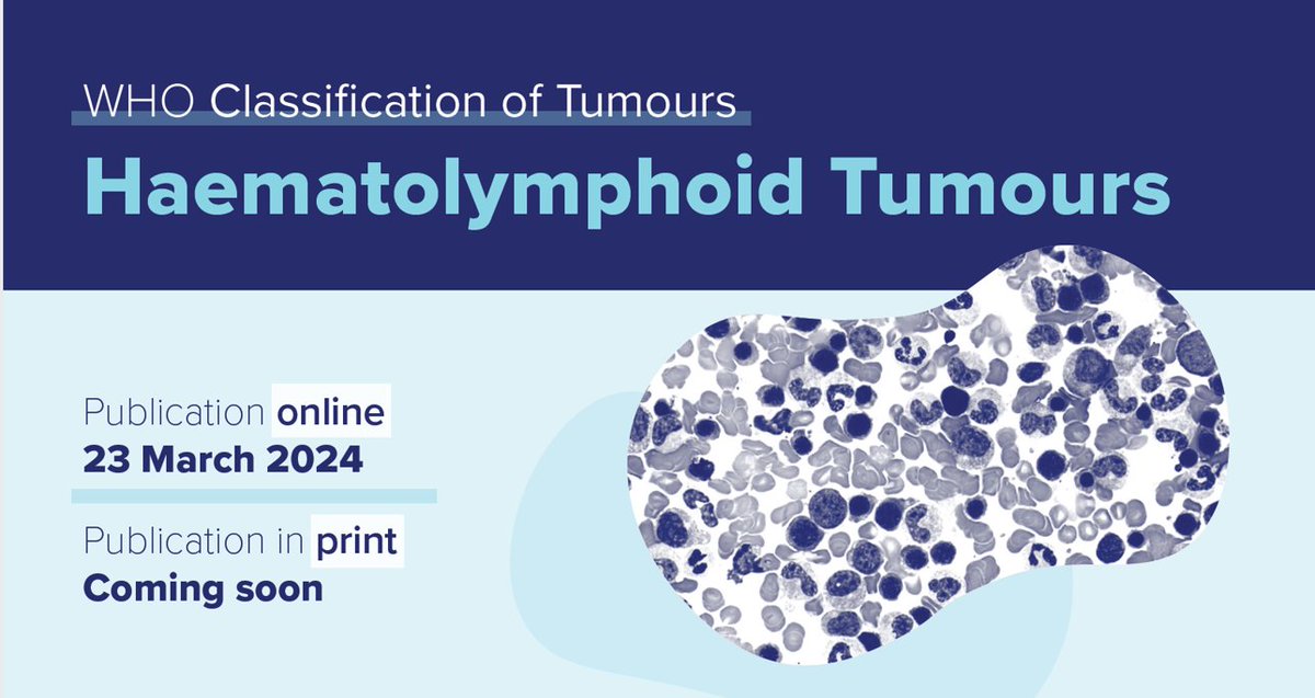The new 5th edition of the Hematolymphoid Tumours Blue Book is now officially published online, and the print version is coming soon. Please contribute to writing content on the genetics of these diseases on the CCGA site for our community use.