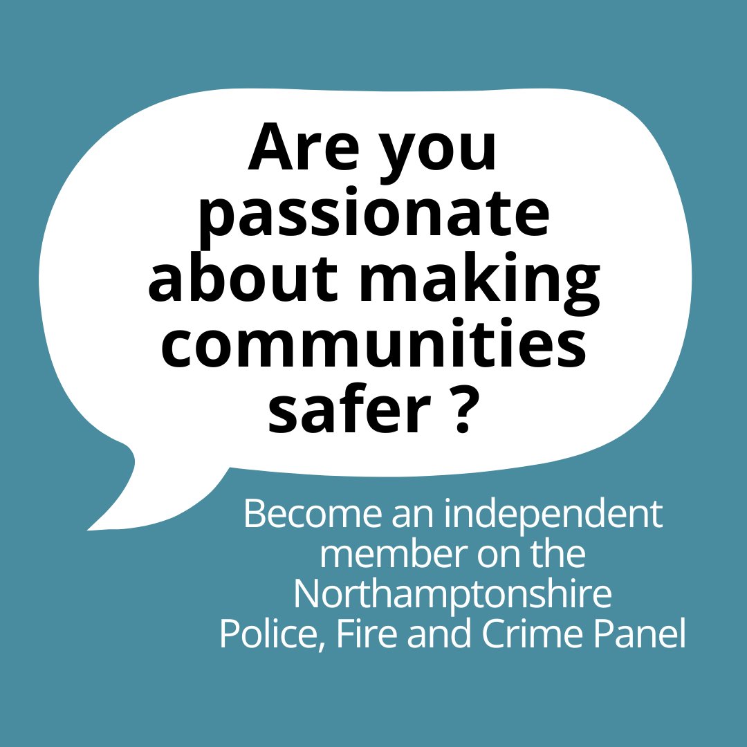 The Northamptonshire Police, Fire, and Crime (NPFC) Panel are looking for three dedicated and passionate individuals to join as independent members on the panel from June 2024 until May 2028. Details at: ow.ly/Ahyy50QYYvm Deadline to apply is by Sunday, 21 April 2024