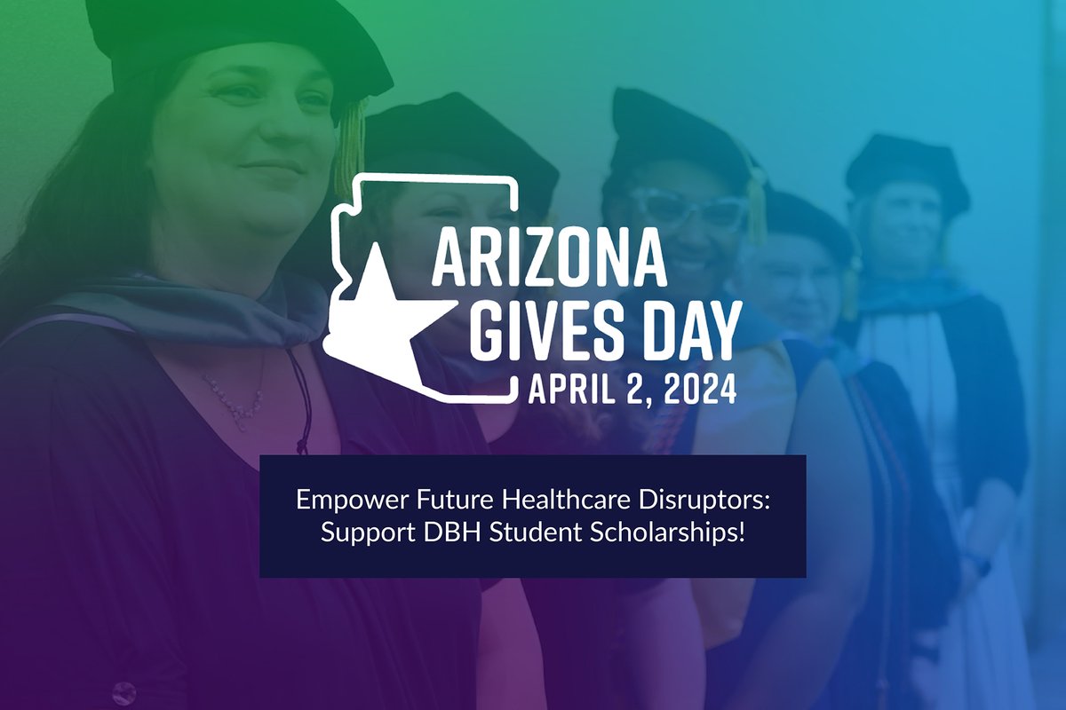 🎓 It's Arizona Gives Day! By donating to our student scholarship fund, you're investing in the next generation of healthcare leaders. Together, we can empower students to drive innovation in behavioral health. Shape the future of healthcare, donate now: ow.ly/Hyum50R29aM