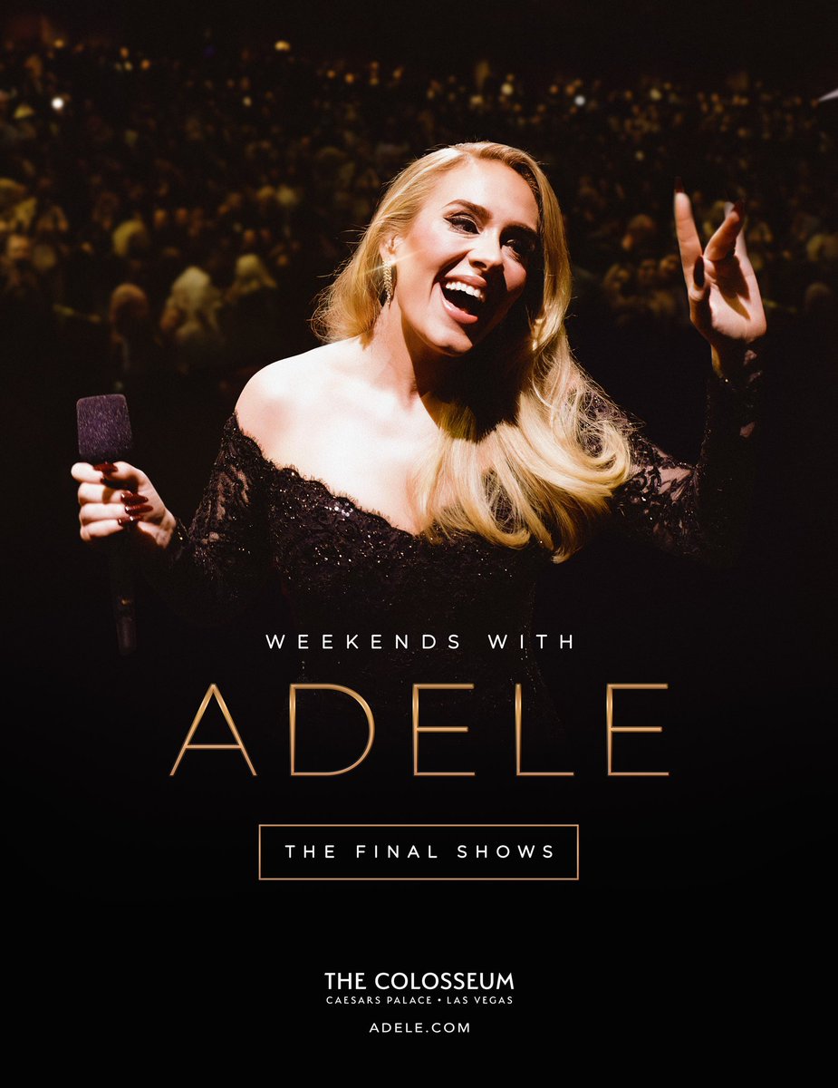 The postponed dates for Weekends With Adele at The Colosseum, Caesars Palace from March have been rescheduled to the below dates later this year.

Fri 25 Oct & Sat 26 Oct
Fri 1 Nov & Sat 2 Nov 
Fri 8 Nov & Sat 9 Nov 
Fri 15 Nov & Sat 16 Nov
Fri 22 Nov & Sat 23 Nov