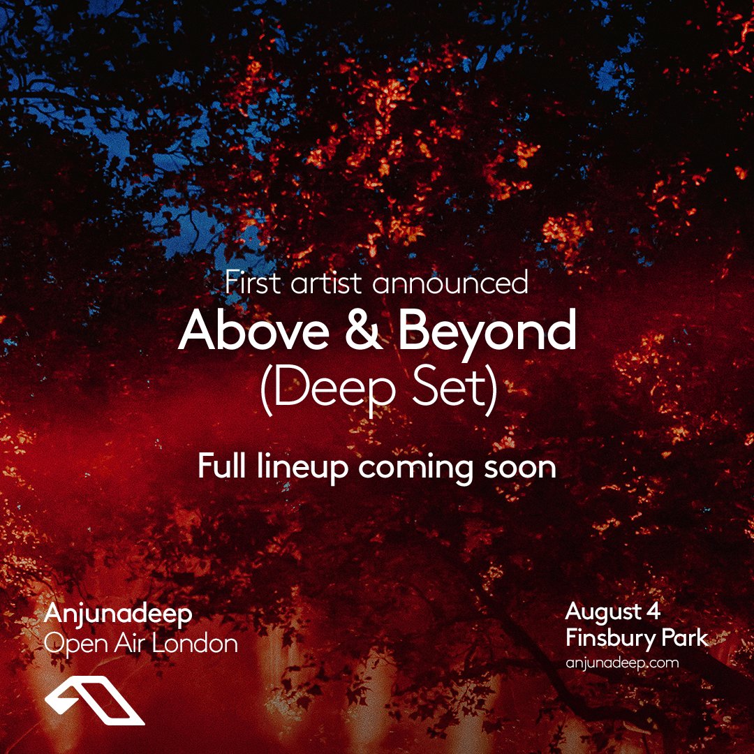 This August, label founders @aboveandbeyond will close Open Air London 🌳 After performing deep sets to small gatherings of family and friends at Group Therapy shows, we are excited for their first peak-time deep set at Finsbury Park. Tickets ➜ anjunadeep.co/finsburypark.o…