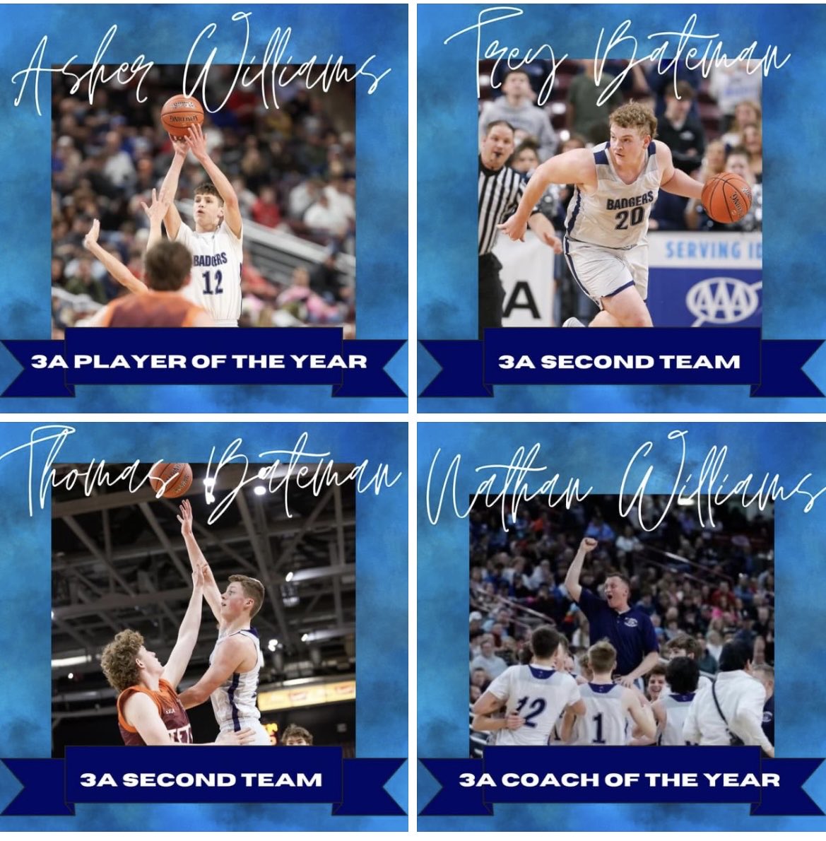 Additional hardware added to the Idaho 3A State Title. ⁦<a href="/Asher_Williams_/">Asher</a>⁩ 2X POY, Trey &amp; Thomas Bateman 2nd Team All State, Coach Nathan Williams COY. #bfbadgers #runitback2025