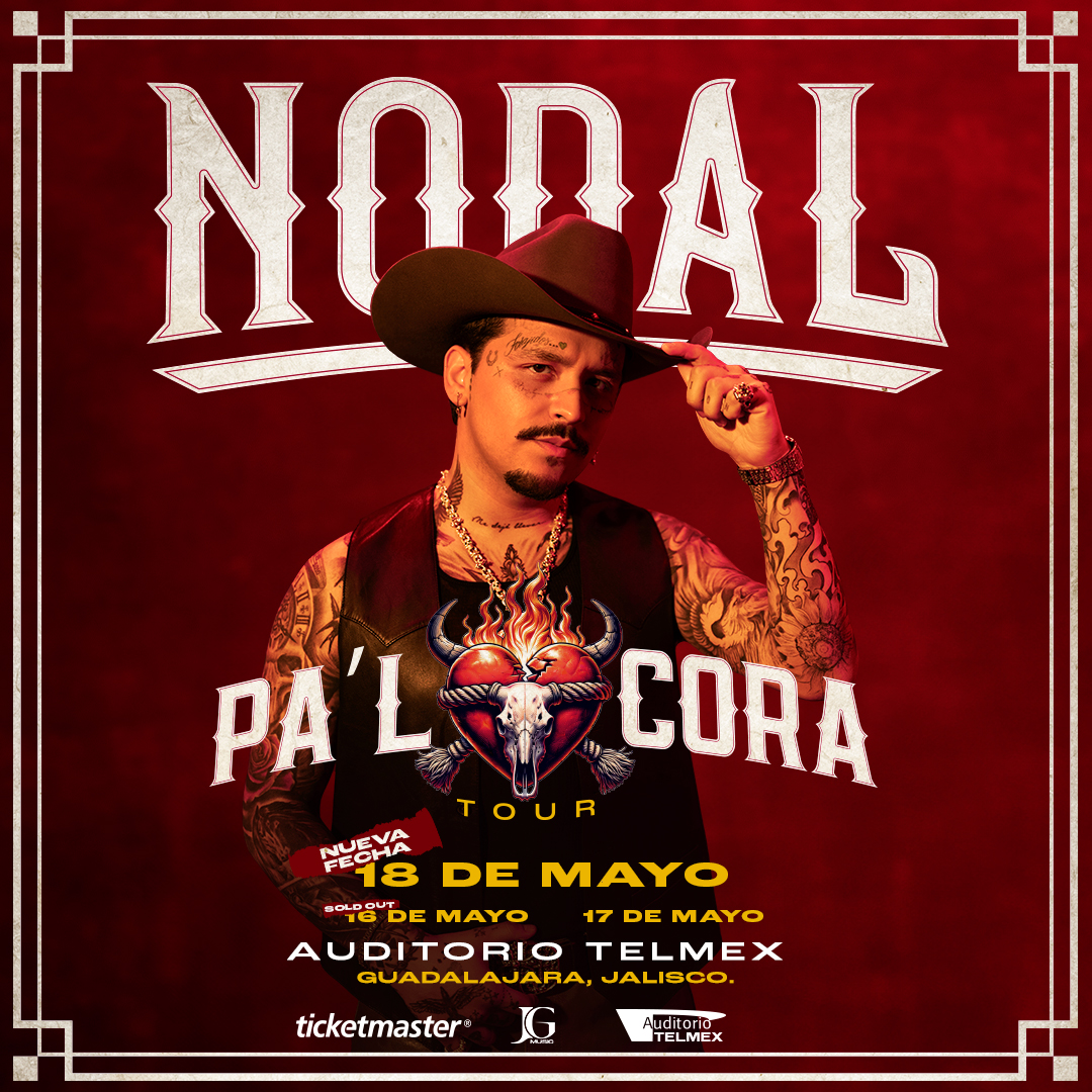 Christian Nodal abre su tercera fecha en el Auditorio TELMEX 🤩 ¡Ya no tienes ninguna excusa para no venir! 🔥 📅 16, 17 y 18 de Mayo | 🕗 21:00 hrs. 🎫 Boletos a la venta a partir del 03 de Mayo en Ticketmaster y taquilla del Auditorio TELMEX.