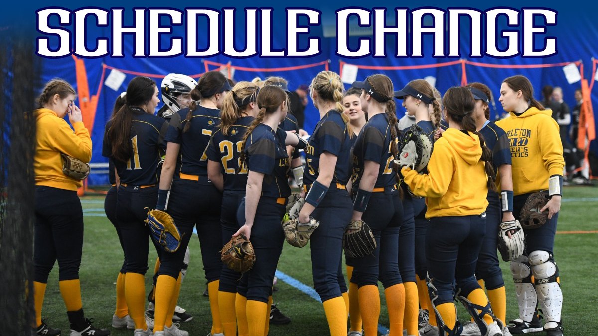 Due to weather and poor field conditions, Wednesday's Carleton Softball doubleheader vs. Saint Mary's has been postponed to Sunday, April 7 with a 1 p.m. first pitch.
Release: ow.ly/F3k550R6O8b