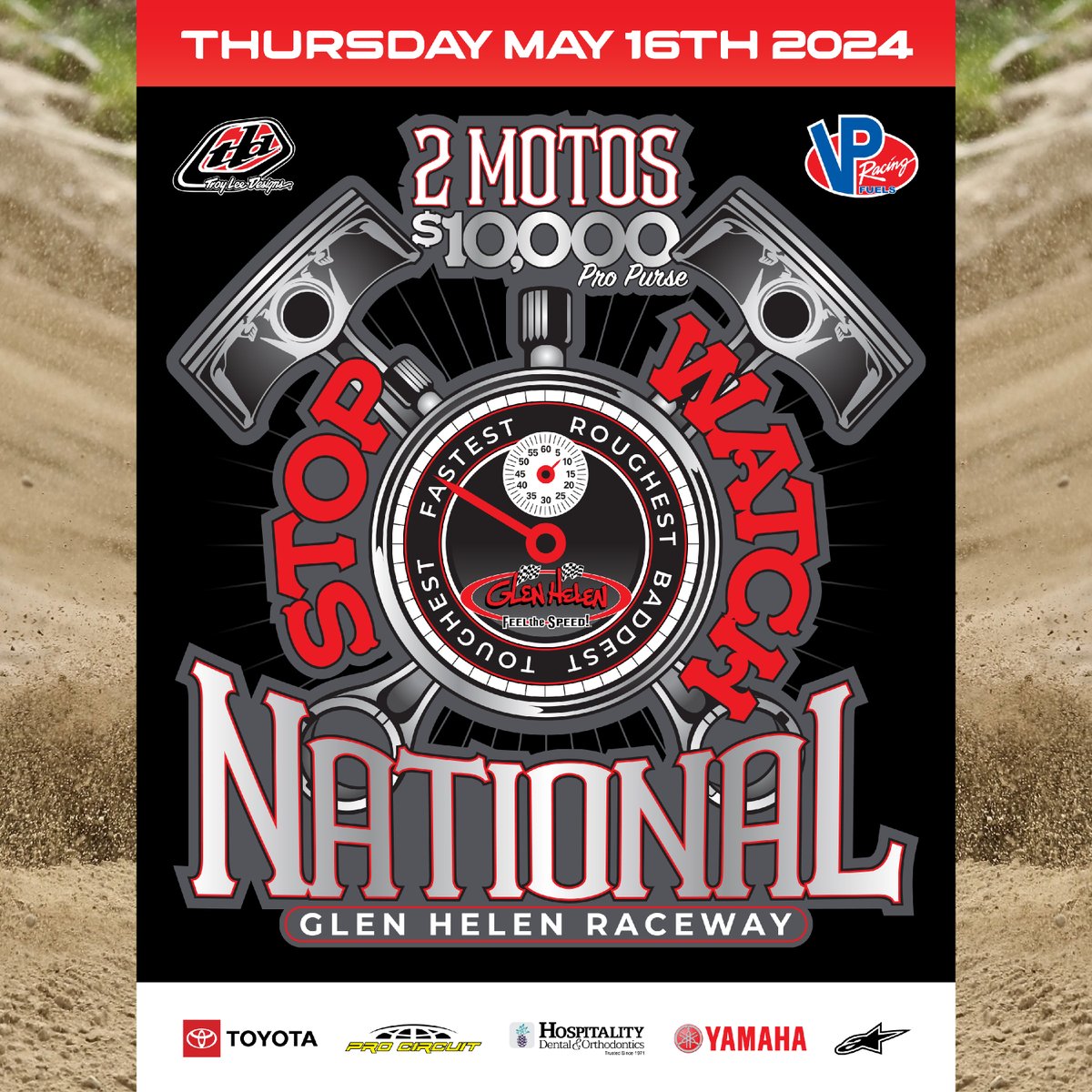 🚦 Rev up your engines and mark your calendars! 🏁 Glen Helen Raceway is turning up the excitement with the inaugural 'Stopwatch National' on May 16th! . 🎟️ General Admission / Non-Pro Practice: shorturl.at/bmzO3 🏍️ Professional Racer RSVP: shorturl.at/nsCFM