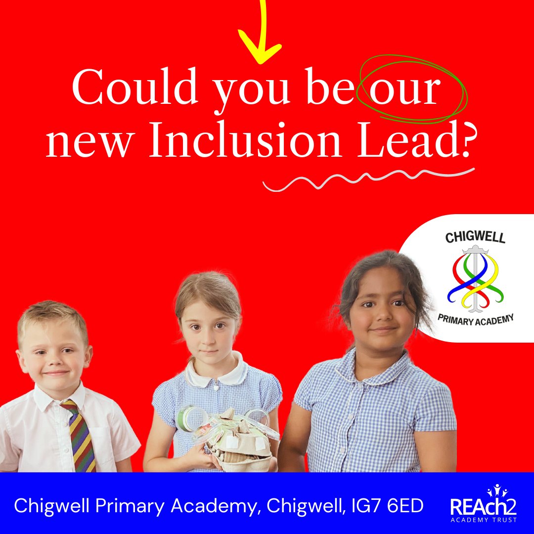 🌟 Join Our Team at Chigwell Primary Academy! We are hiring an Inclusion Lead with Class Teacher Responsibilities. Champion inclusive education and shape our school culture. Apply now! loom.ly/hkdeKlk #Education #Inclusion #schooljobs #ChigwellPrimary