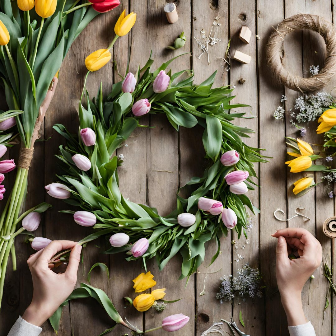 Spring Wreath Making Workshop with The Blonde & The Blooms🌸 📅 Sunday 7th April ⏰ 11am - 2pm 🎟️ loom.ly/1heXEHY #carltontowers #theblondeandtheblooms #spring #springwreath #wreathmaking #florist