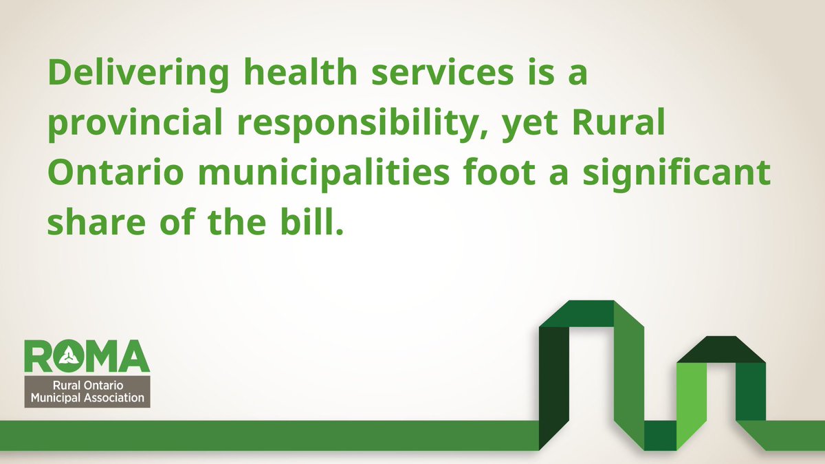 The #rural taxbase was never intended to fund healthcare. #ROMA is calling on the Province to upload $481 million from rural Ontarians, among 22 recommendations to help fix healthcare in #RuralOntario, in its Fill the Gaps Closer to Home paper. Read more: tinyurl.com/ywemz9sa