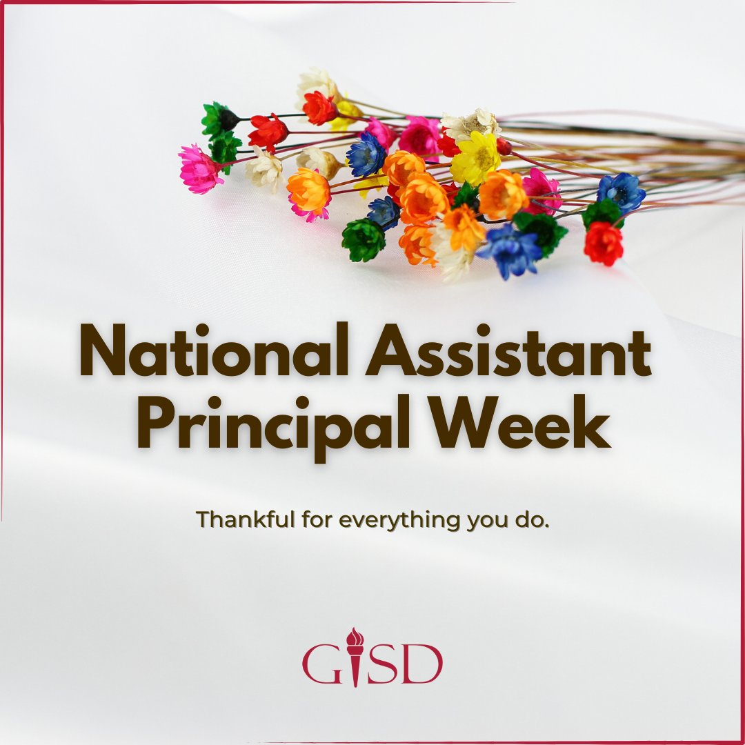 Garland ISD family, let's take a moment to acknowledge all of our assistant principals across our district! 💐Thank you for all the ways you contribute to the success of our students, campuses, and the district as a whole. Your support for our principals, parents, teachers,