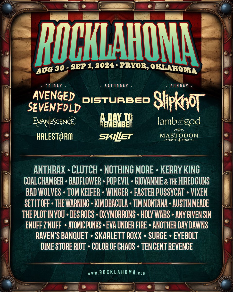 Oklahoma, we'll see you this summer headlining @Rocklahoma. Tickets on sale Fri, 4/5 at 10AM CT. bit.ly/rocklahoma2024