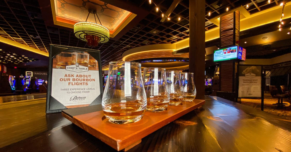 Indulge in the unexpected with new bourbon flights at Chef's Table. Experience a selection at three different levels. Book now: belterrapark.boydgaming.com/dine/chefs-tab… ▫️ ▫️ ▫️ ▫️ ▫️ ▫️ ▫️ ▫️ ▫️ ▫️ ▫️ ▫️ ▫️ Must be 21+. Gambling problem? Call the Ohio Problem Gambling Helpline at 1-800-589-9966