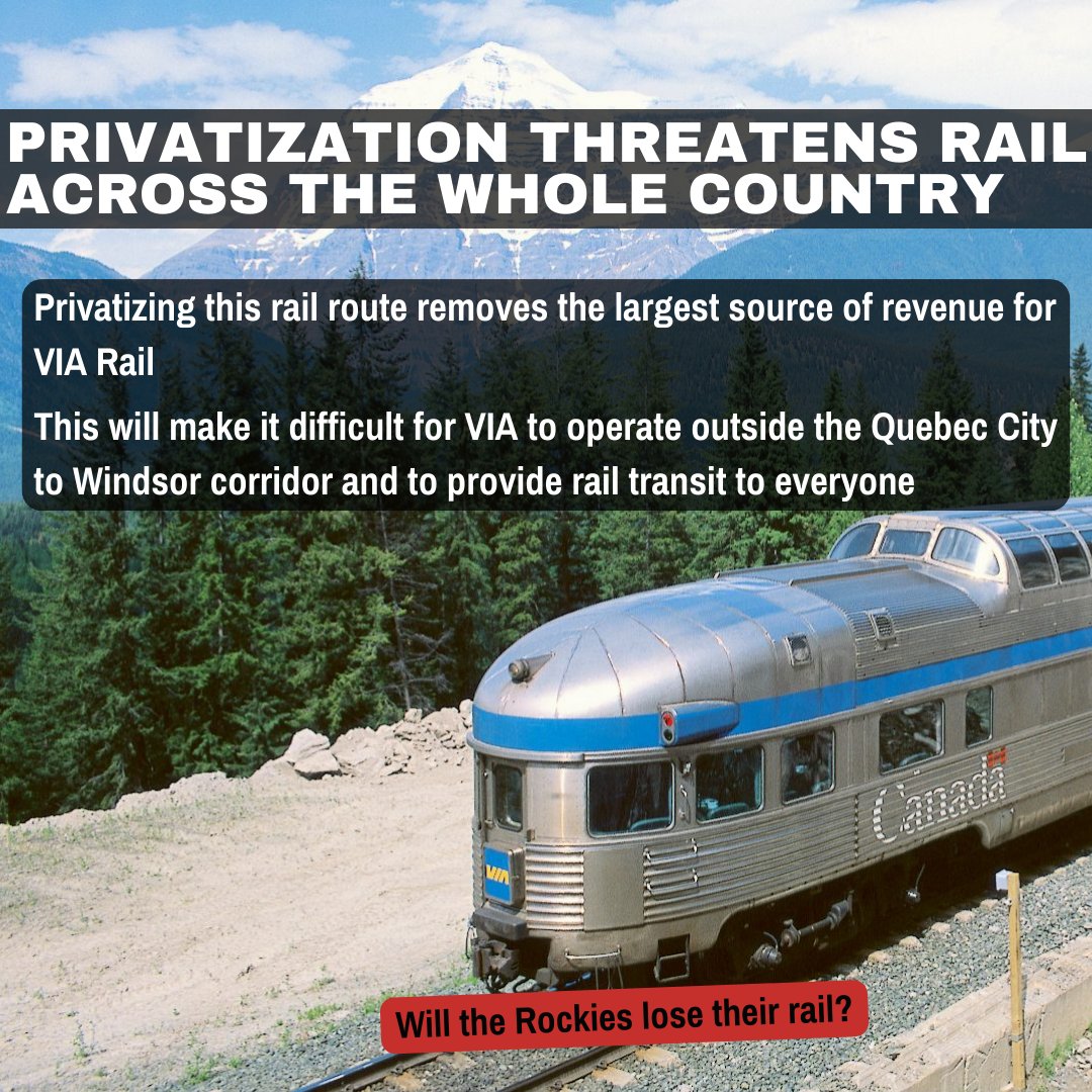 There are only 5 days left to sign Petition E-4754! This petition is crucial to help stop the privatization of Via-Rail's Quebec City-Windsor rail route. If you haven't signed it you can do so now at the link in our bio.
