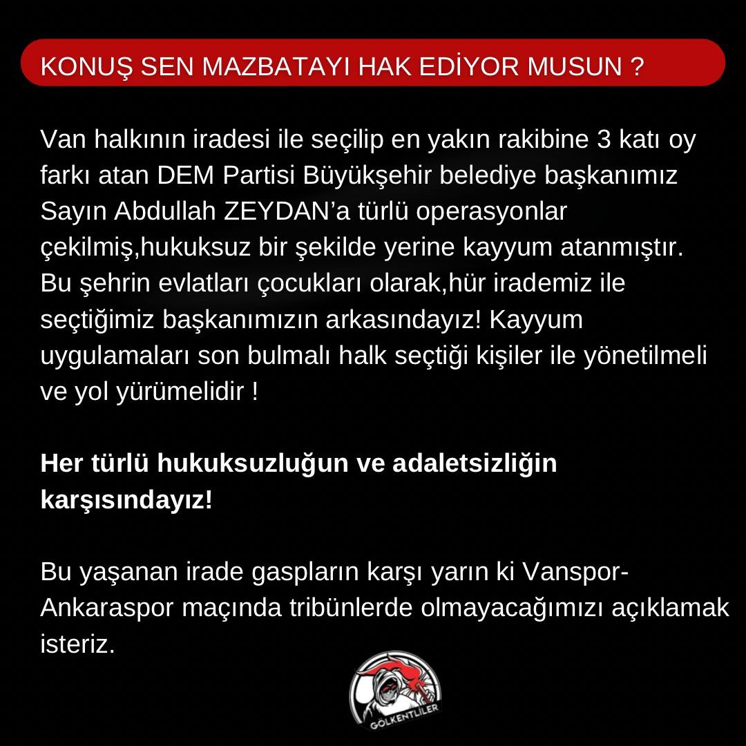 İrademize sahip çıkacağız! 
 #VandaDarbeVar