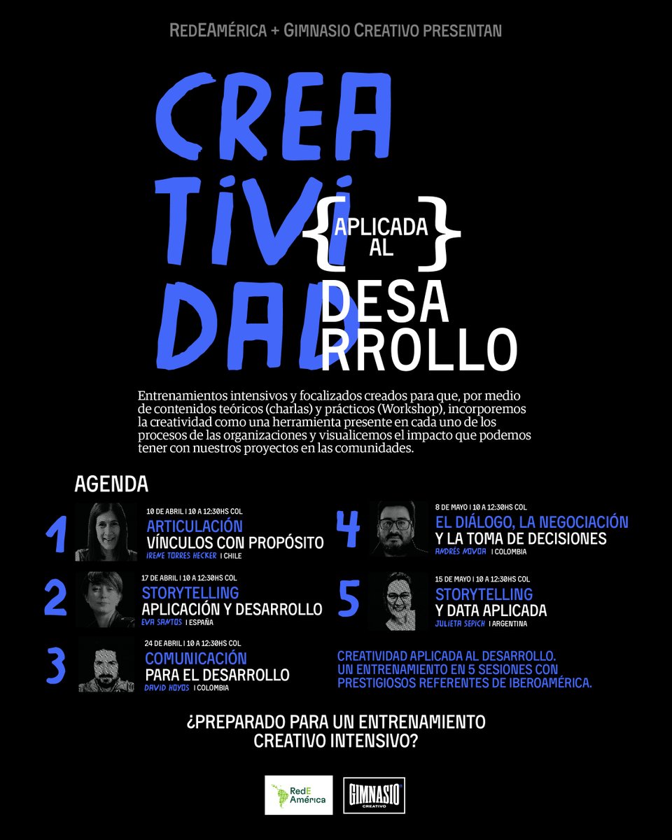 ¡Únete al Entrenamiento Creativo del Año con RedEAmérica! 🎨💡 Impulsa tu creatividad y proyectos de desarrollo comunitario con sesiones intensivas lideradas por los mejores mentores de la región. ¡Inscríbete ahora inicia el 10 de Abril!

is.gd/tI5Zfa