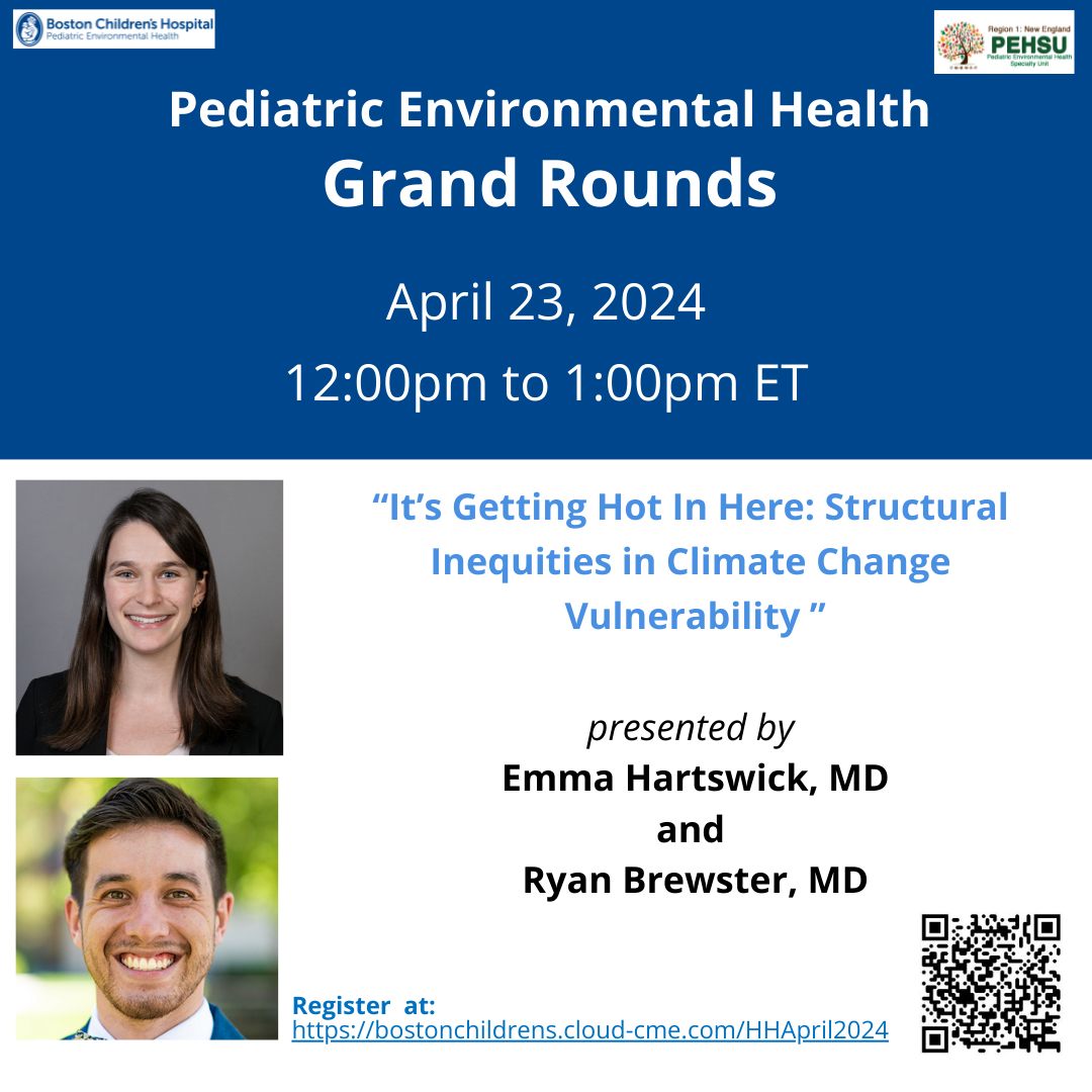 Join us for our April 23rd Grand Rounds. Learn more and register at: bostonchildrens.cloud-cme.com/HHApril2024 or use the QR code.