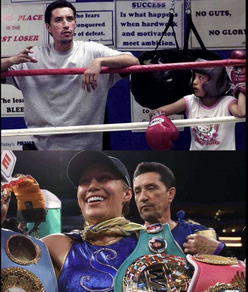 BoxingROKus's tweet photo. #BoxingGoals from when it started to Undisputed Champion #SeniesaEstrada and Dad https://t.co/Wo9HMjO3Of