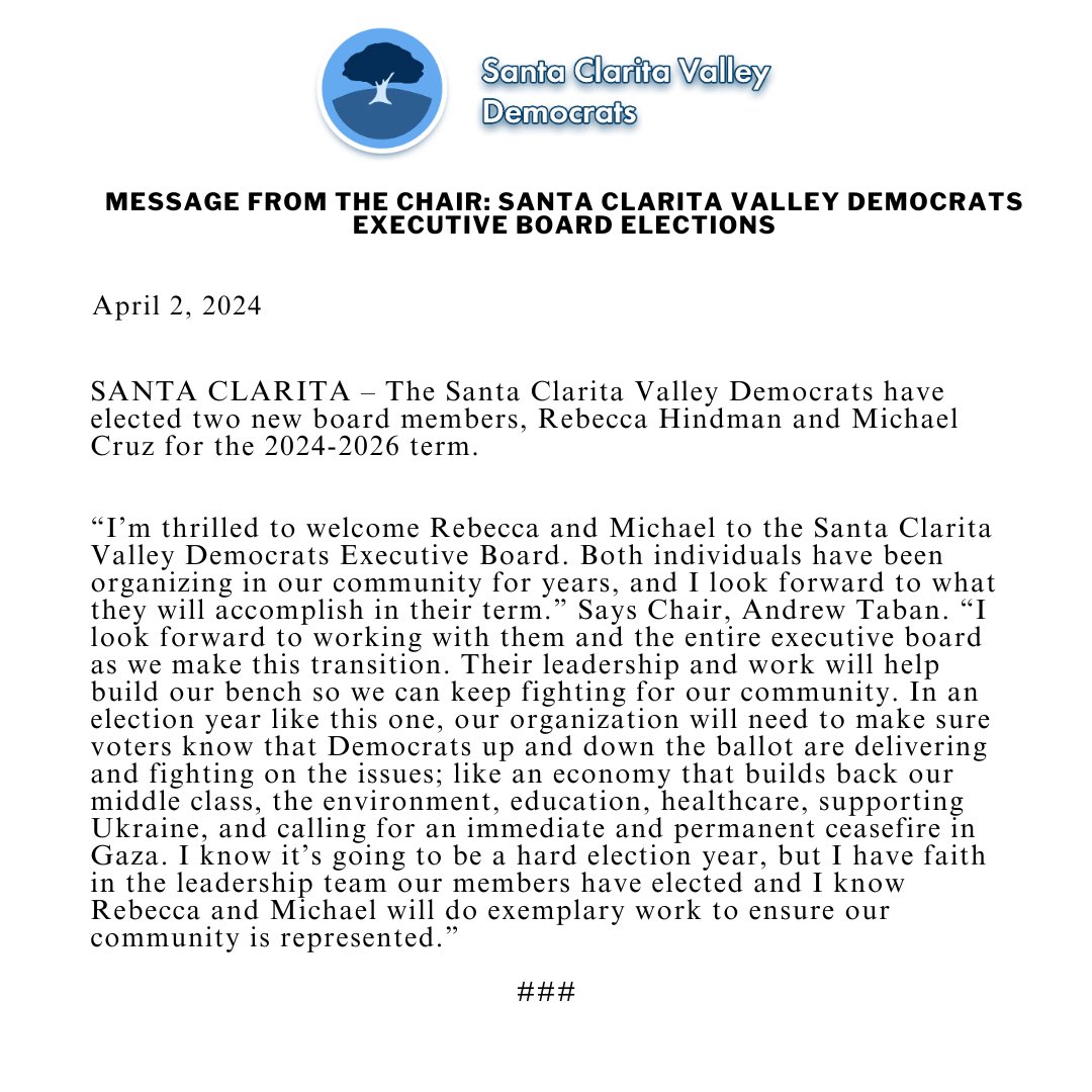 Santa Clarita Valley Democrats tweet media