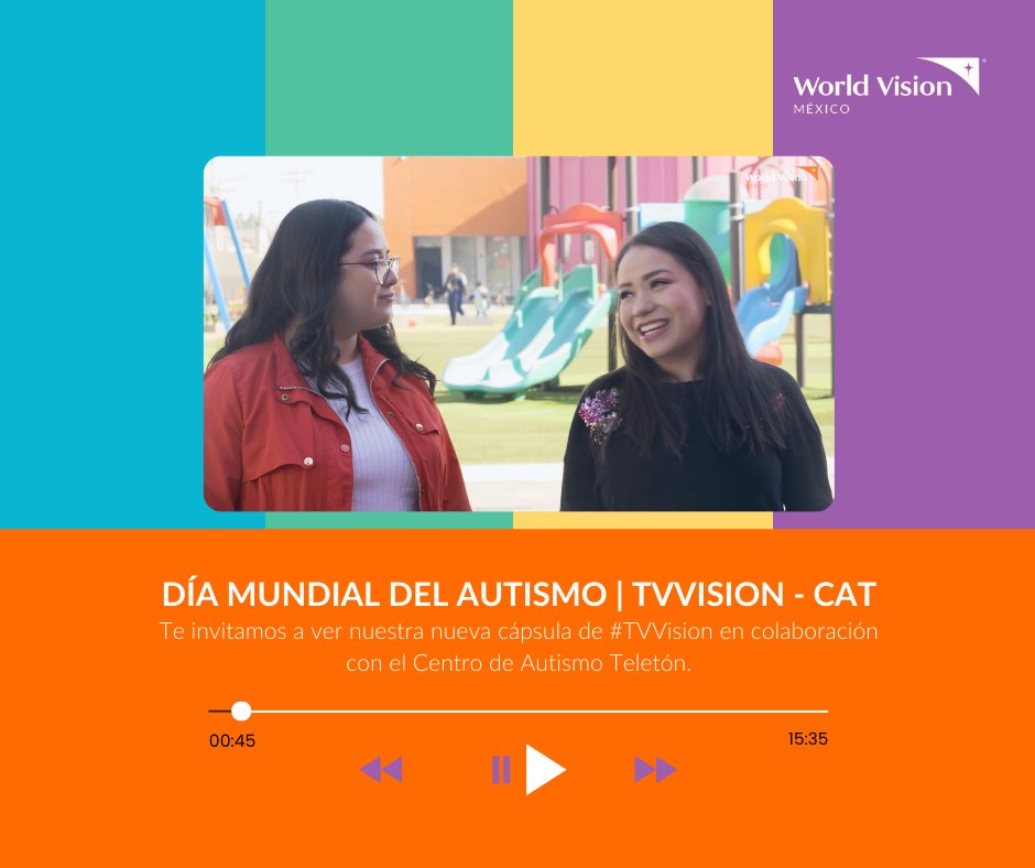 WorldVisionMx's tweet image. 🧩💙 Hoy, en el #DíaMundialDelAutismo, te invitamos a ver nuestra cápsula de #TVVision en colaboración con @TeletonMexico. Acompáñanos a explorar qué es el autismo y cómo podemos trabajar juntos para crear un mundo más inclusivo. 
#AlianzaPorLaInclusión
🎥 bit.ly/49nBHTt
