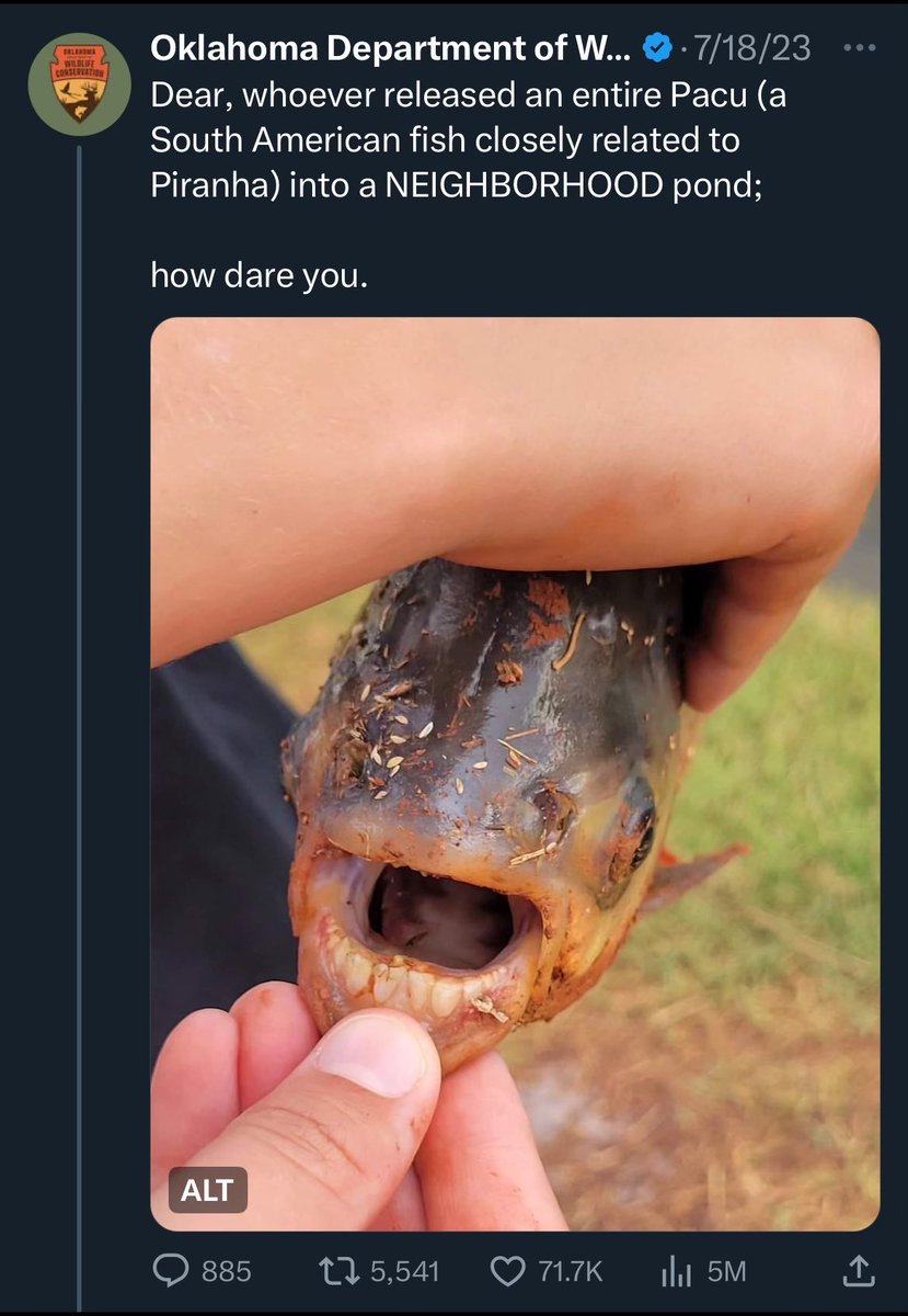 pfffftfacts's tweet photo. @vanghoulseance @OKWildlifeDept My most favorite @OKWildlifeDept exchange https://t.co/v87m1Uf7Y8