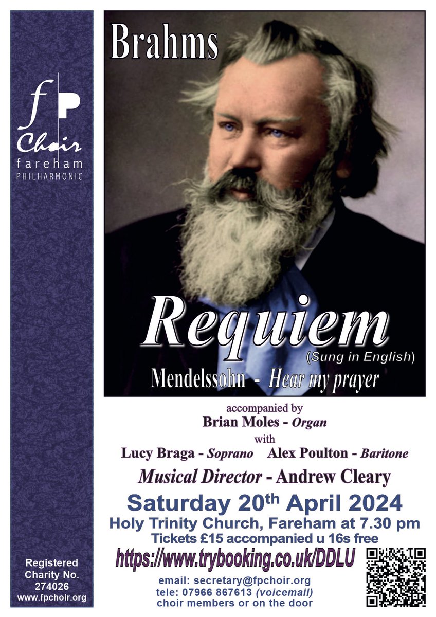 F_Philharmonic's tweet photo. Brahms German Requiem for our next concert … (sung in English)!
Saturday 20th April at Holy Trinity Church, Fareham. https://t.co/0Ix0EWo6hj