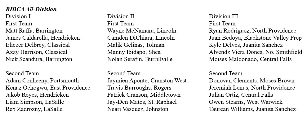 Division 1, 2 & 3 All-Division Selections - as chosen by the coaches