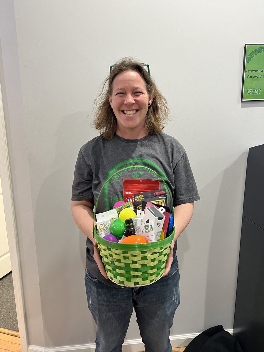greentreerelief's tweet photo. 🐰✨ Big congrats to Brandi, our Reading Easter basket winner! Last week was full  of fun with our golden egg hunt. Thanks to all who joined the  festivities at GTR!🌿💚 #EasterWinner #GTRFun  #CannabisCommunity https://t.co/4n23b08EIY