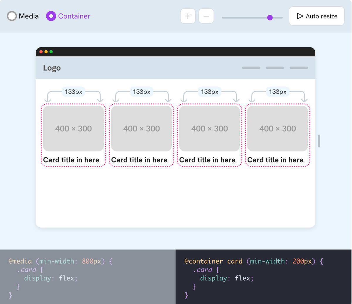 shadeed9's tweet image. ✍️  Excited to share the interactive guide to CSS container queries.

I wrote about what container queries are, what the problems they solve, and how to use them along with interactive examples and visuals. Happy learning!

ishadeed.com/article/css-co…