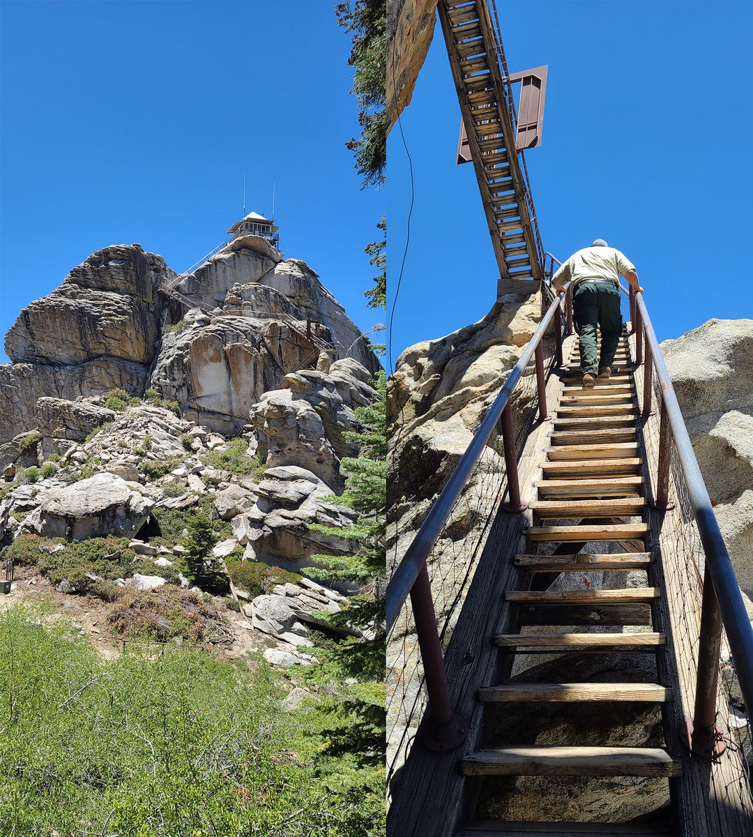 Buck Rock was one of the first permanent fire detection locations in CA's Sierra Nevada, and may have been established as early as 1908. Learn more from the @BuckRock93675 at bit.ly/3TIiR4M & watch live: bit.ly/3VqCuzM 📷 : ALERTCalifornia #FFLAALERTCalifornia