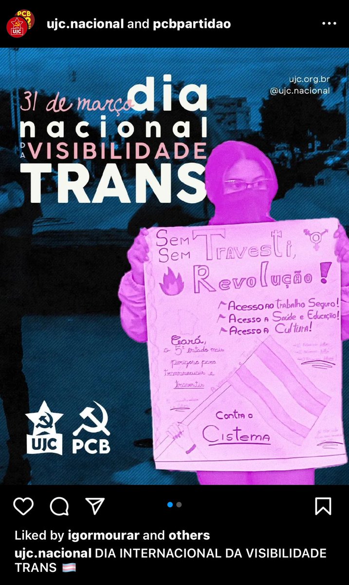femeacomunista's tweet photo. O PCB poderia mudar de nome para PCT, né? Seria mais revolucionárie para lutar contra o CIStema 🤡��🤡 https://t.co/j1m6kGAGGy