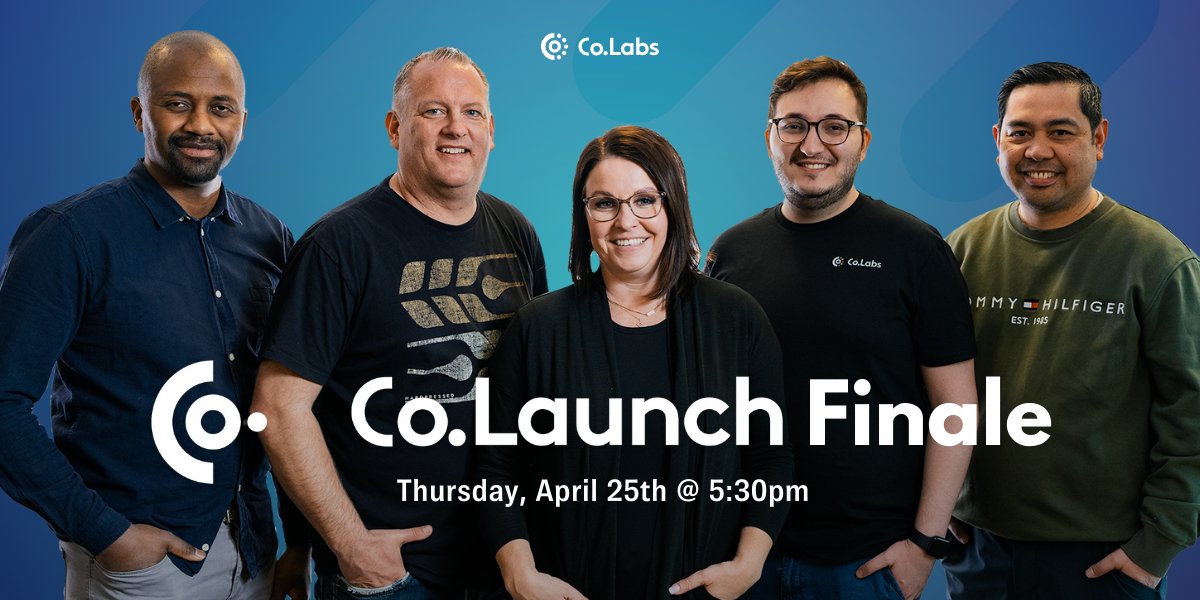 🎤 Ready for another pitch'n event?

Co.Launch Finale is April 25th! Cheer on SK's up &amp; coming tech startups as they compete for $20K cash!

Featuring:
🚜 Combine Settings
🧼 Cleanlii 
🔥 DetectionLabs 
📊 Dira 

Free! RSVP to attend: showpass.com/colabs-colaunc…
