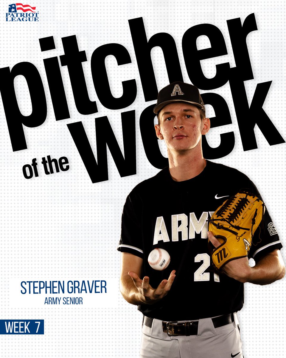 𝟮𝟬𝟮𝟰 𝗣𝗮𝘁𝗿𝗶𝗼𝘁 𝗟𝗲𝗮𝗴𝘂𝗲 𝗕𝗮𝘀𝗲𝗯𝗮𝗹𝗹 𝗪𝗲𝗲𝗸𝗹𝘆 𝗔𝘄𝗮𝗿𝗱𝘀

Graver earned a victory over Lehigh on Saturday, tossing 5.2 shutout innings. He allowed four hits and struck out six.

🔗 bit.ly/3TA7AC8