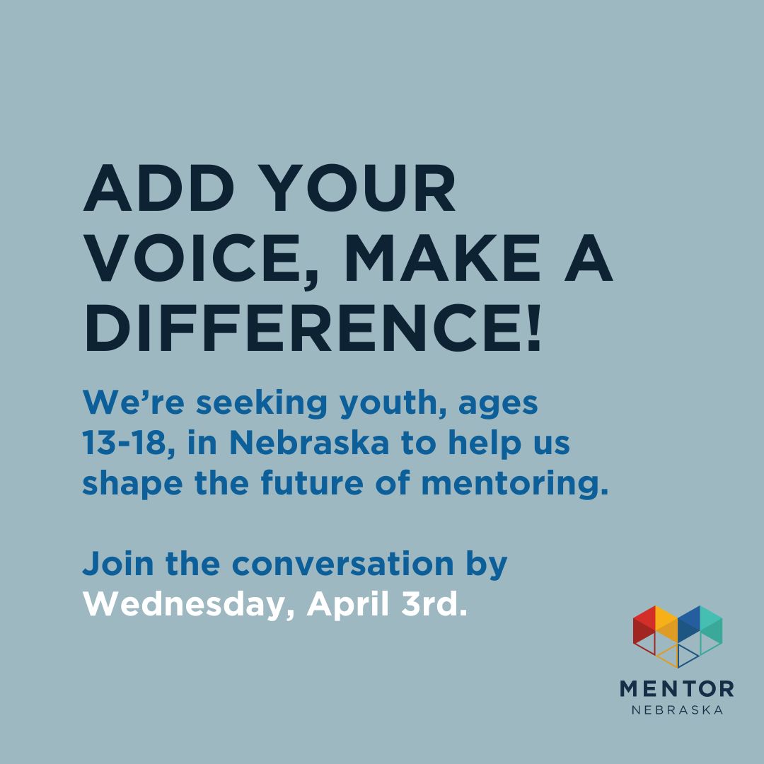 We're on a mission to craft something truly impactful for young people (ages 13-18) in #Nebraska! Complete the survey by Wednesday, April 3 to be a part of our focus group. All participants will be paid for their time! 💸 #MENTORNebraska forms.office.com/pages/response…