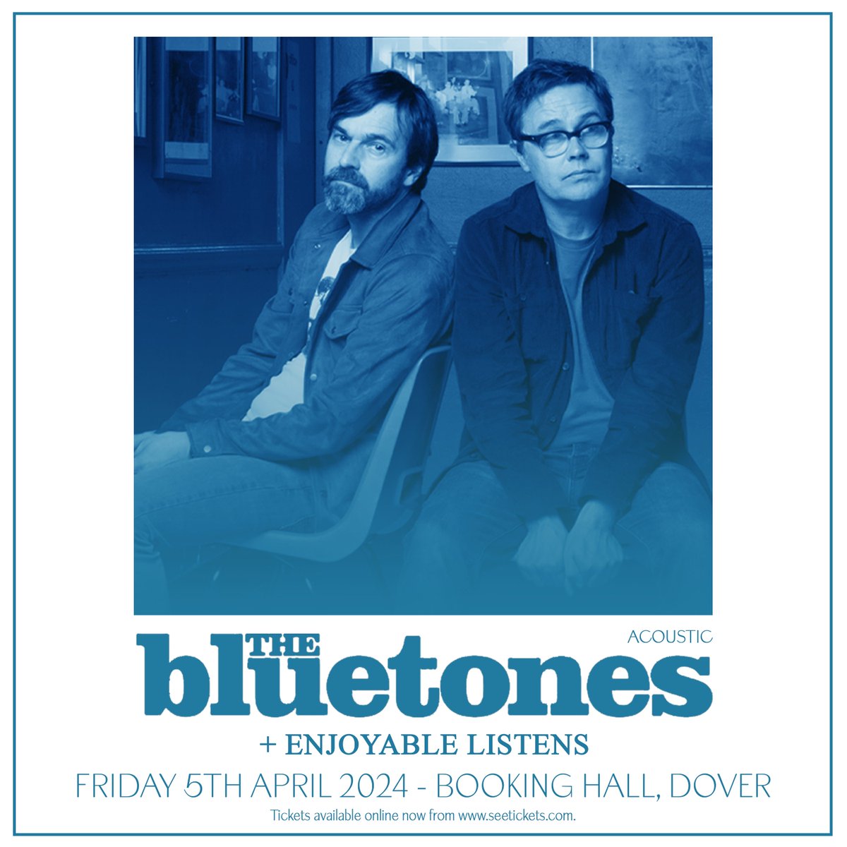 TONIGHT! Join The Bluetones for an intimate acoustic set. Limited tickets available! Tickets online until 6pm, on the door from 7pm