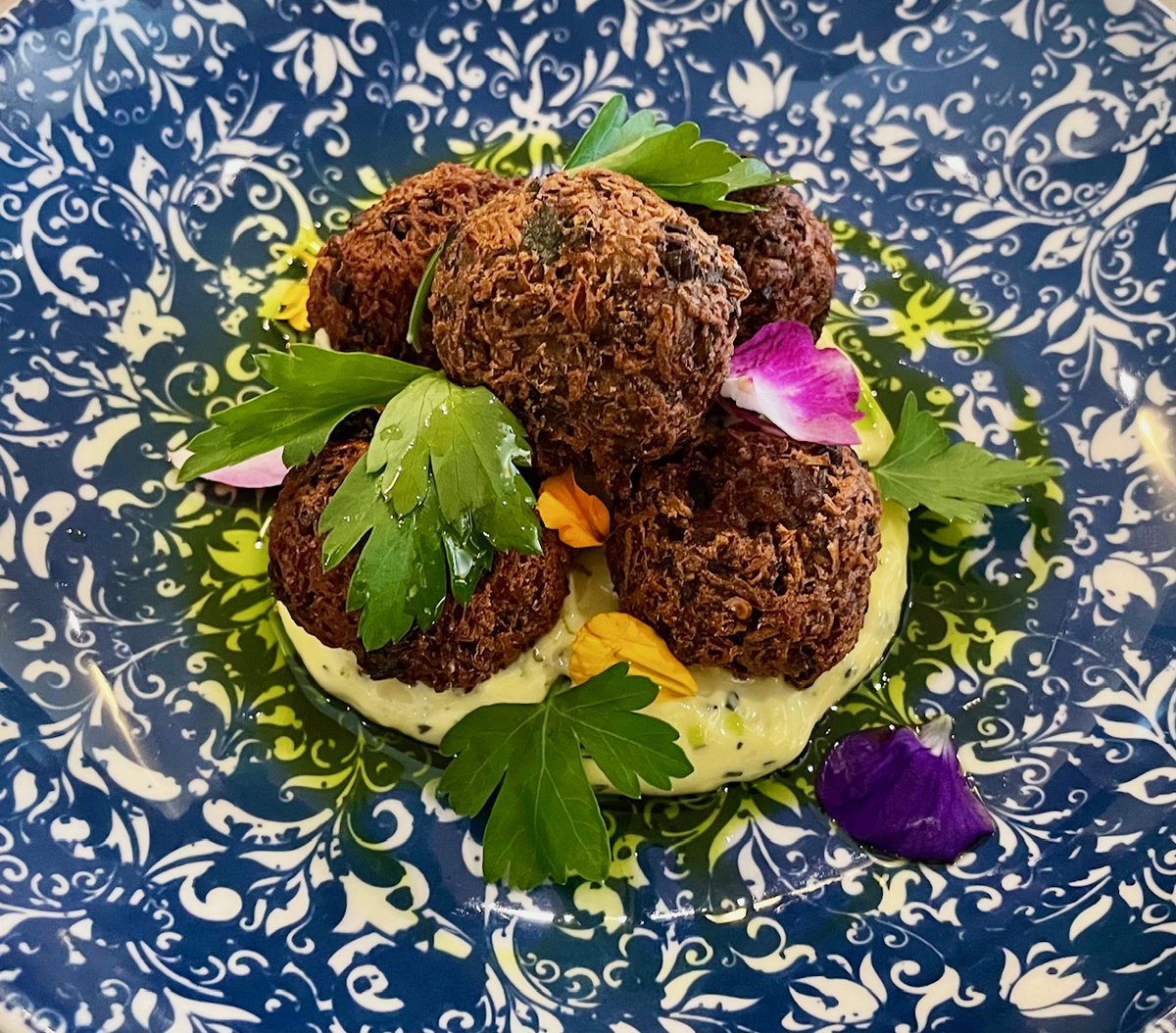 Chef Gregory Gourdet makes phenomenal Haitian cuisine at Kann in Portland, Oregon. The Akra, taro root fritters with remoulade, were spectacular. @kannrestaurant @UpscaleLivingMg @TravelOregon #LuxuryTravel #luxurylifestyle #gourmetcuisine #foodieheaven #luxurylife #gourmet