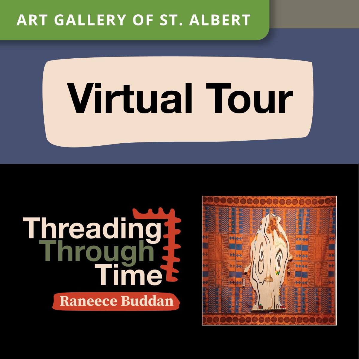 Our virtual tour of Threading Through Time goes live on Facebook live today! Tune in at noon (or anytime afterwards) to join our curator for a walk through this fantastic exhibition. #t8n #yeg #art #canadianartist #canadianart #visualartist #abstract #textileart #ceramics